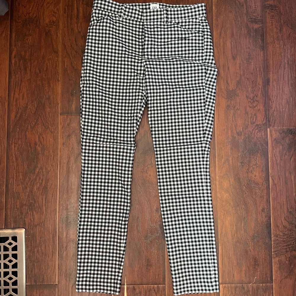 GAP Black & White Gingham Skinny Ankle Pants